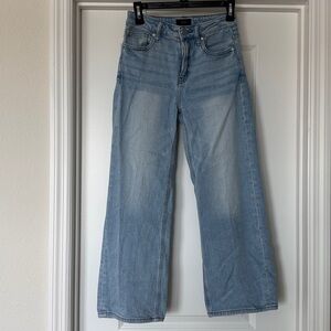 Quince Light Wash Denim Organic Cotton High Rise Wide Leg Jeans Size 25